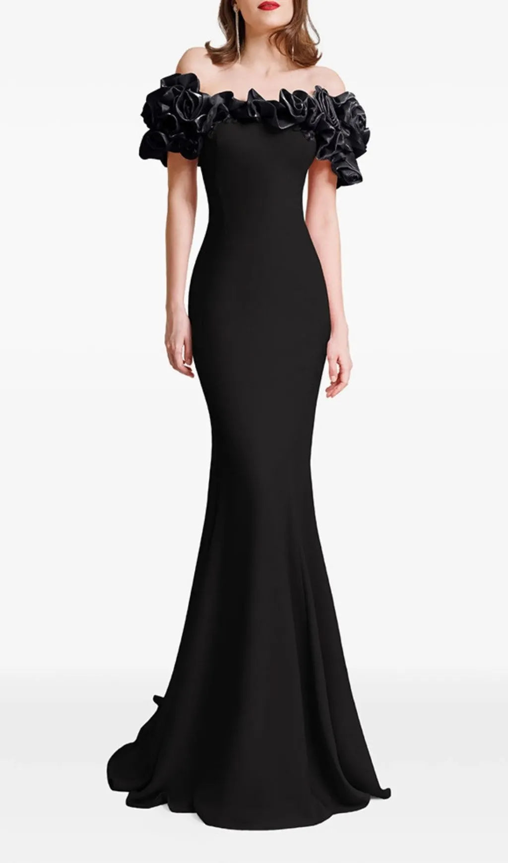Kymber Black Off-Shoulder Maxi Dress Flowering Girl