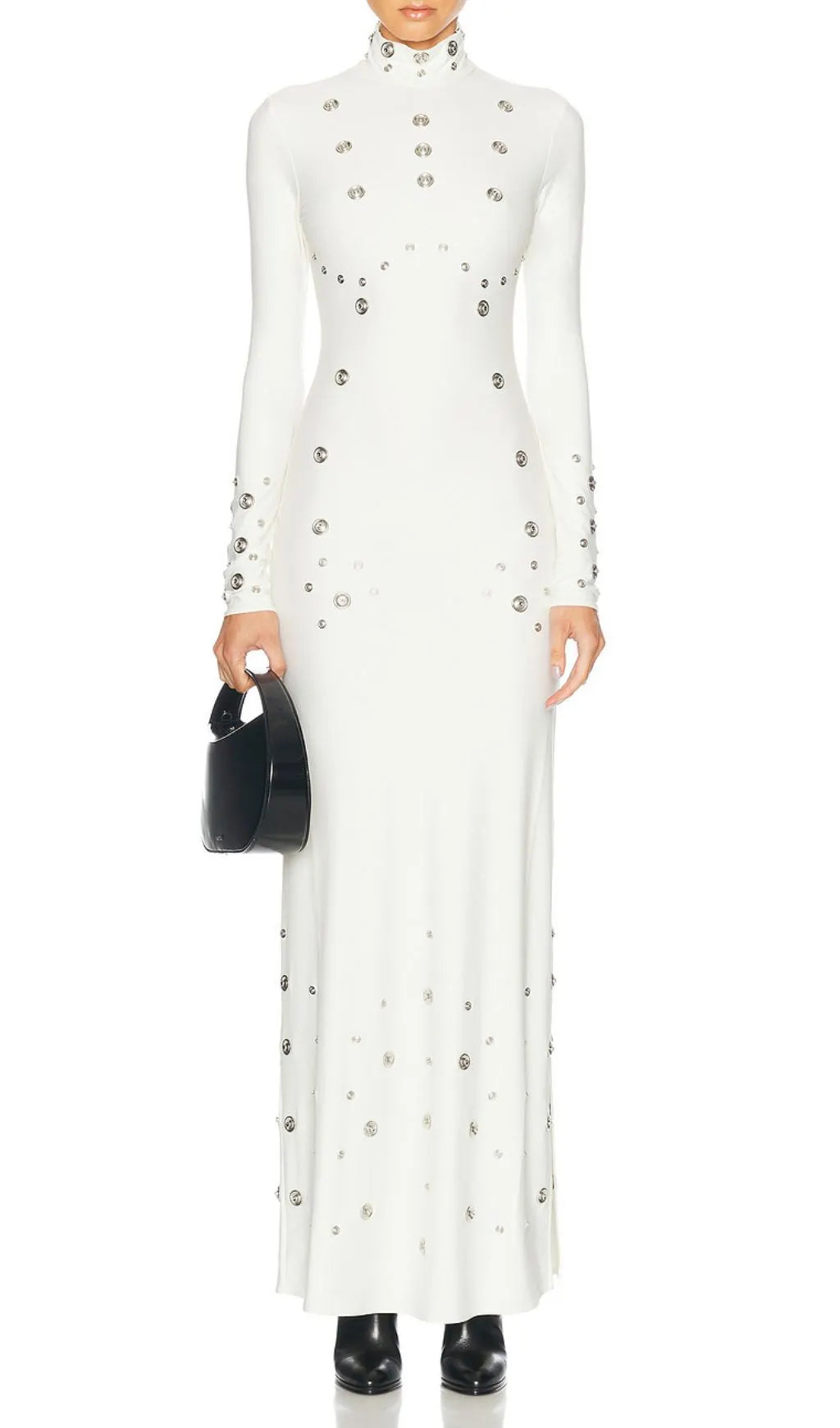Ishana White Long Sleeve Embellished Maxi Dress Flowering Girl