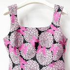 Square Neck Floral Butterfly Print Sleeveless Mini Dress Flowering Girl