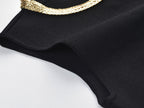 Ophira Metal Chain Trim Knit Short Dress Flowering Girl