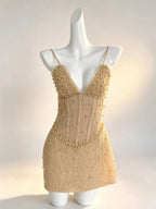 Mills Spaghetti Beaded Mini Dress Flowering Girl