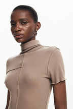 Midi Dress With High Neck Flowering Girl
