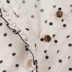 Polka Dot Ruffle Sleeve Midi Dress Flowering Girl