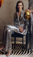 Divna Silver Sequin Blazer & Pants Set Flowering Girl