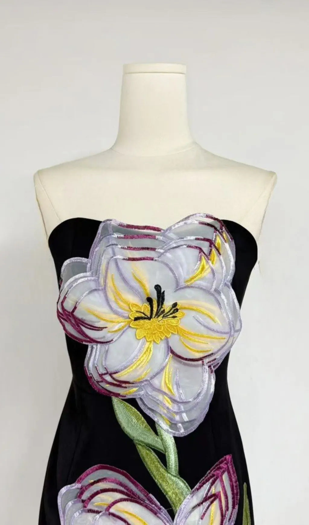 Evalina Strapless Flower Mini Dress Flowering Girl