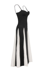 Brynna Black White Patchwork Maxi Dress Flowering Girl