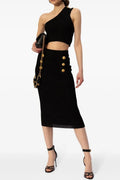 Lynn One Shoulder Knit Set - Black Flowering Girl