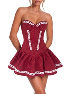 Brelvok Strapless Dot Skirt Set Flowering Girl