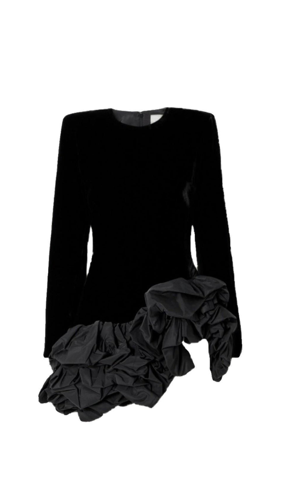 Baris Irregular Ruffle Hem Long Sleeve Mini Dress Flowering Girl