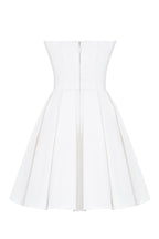 alyssa white strapless pleated mini dress Flowering Girl