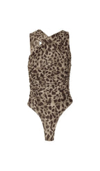 Elemer Leopard Ruched Bodysuit Flowering Girl