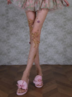 Marney Flower Diamante Tights Flowering Girl