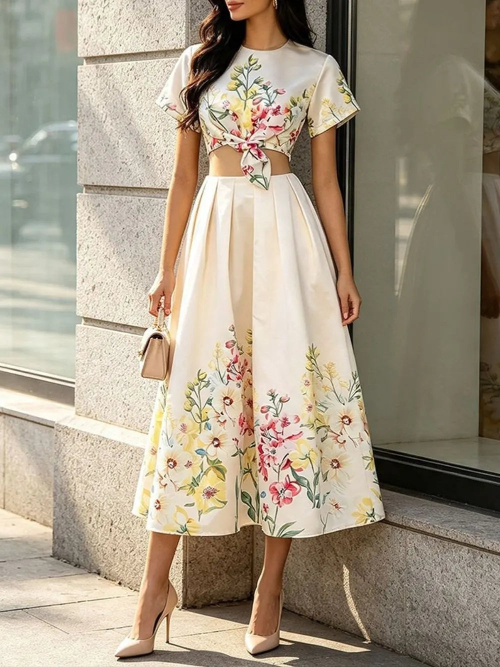 Marged Floral Two-Piece Set Flowering Girl