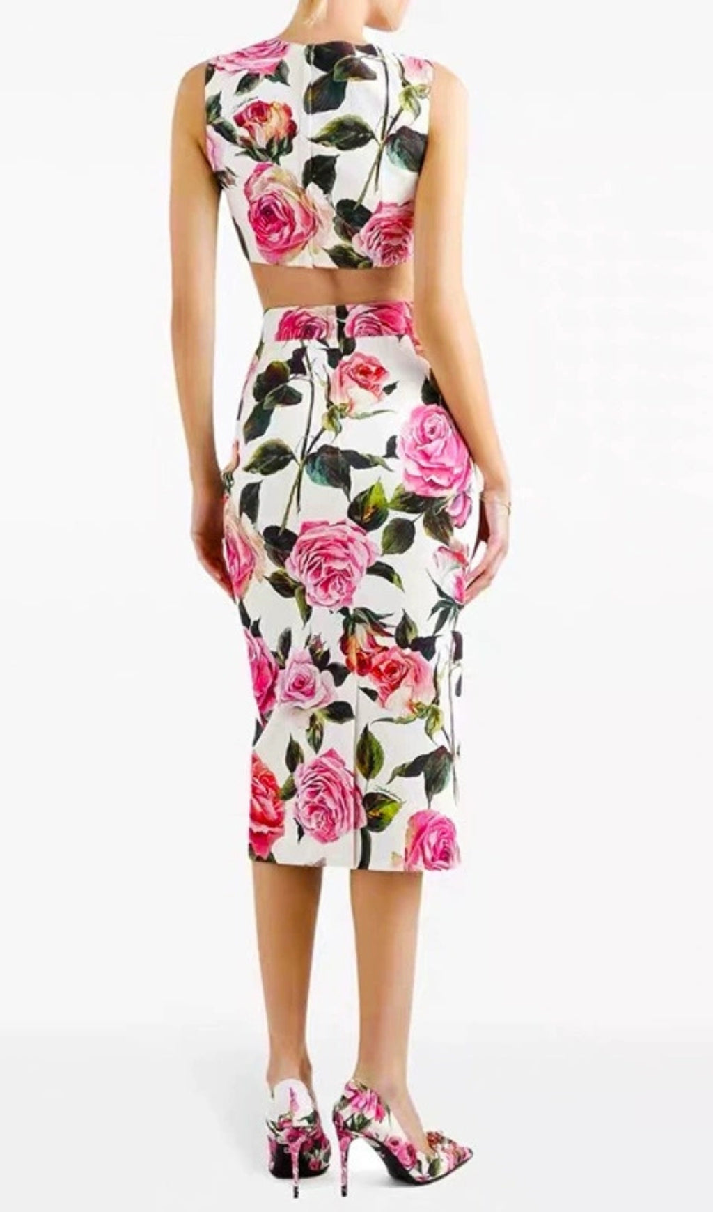 Geo Flower Printed Two-Piece Set Flowering Girl