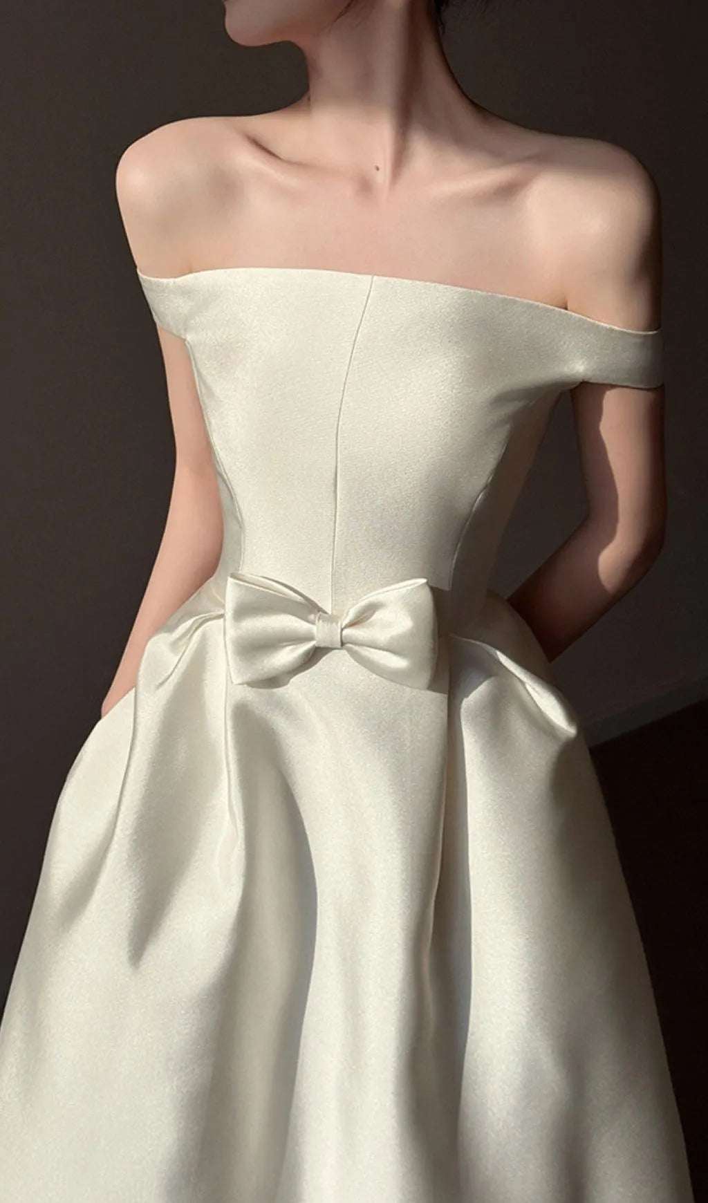Levy Off-Shoulder Bow Midi Dress Flowering Girl