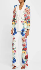 Fuyuko Flower Printed Blazer & Pants Set Flowering Girl