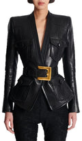 Gustavo Black Belt Jacket Flowering Girl