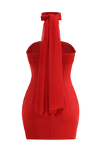 Asat Strapless Wrap Mini Dress - Red Flowering Girl
