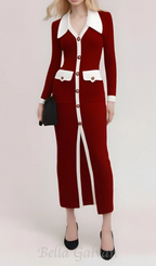 Alphaeus Lapel Button Knit Coat Flowering Girl