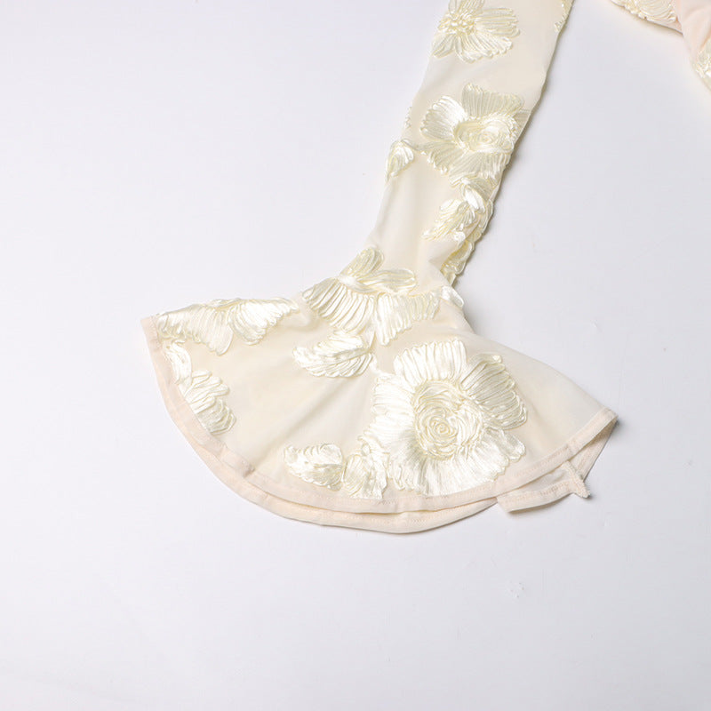 Arisa 3D Mesh Flower Mini Dress