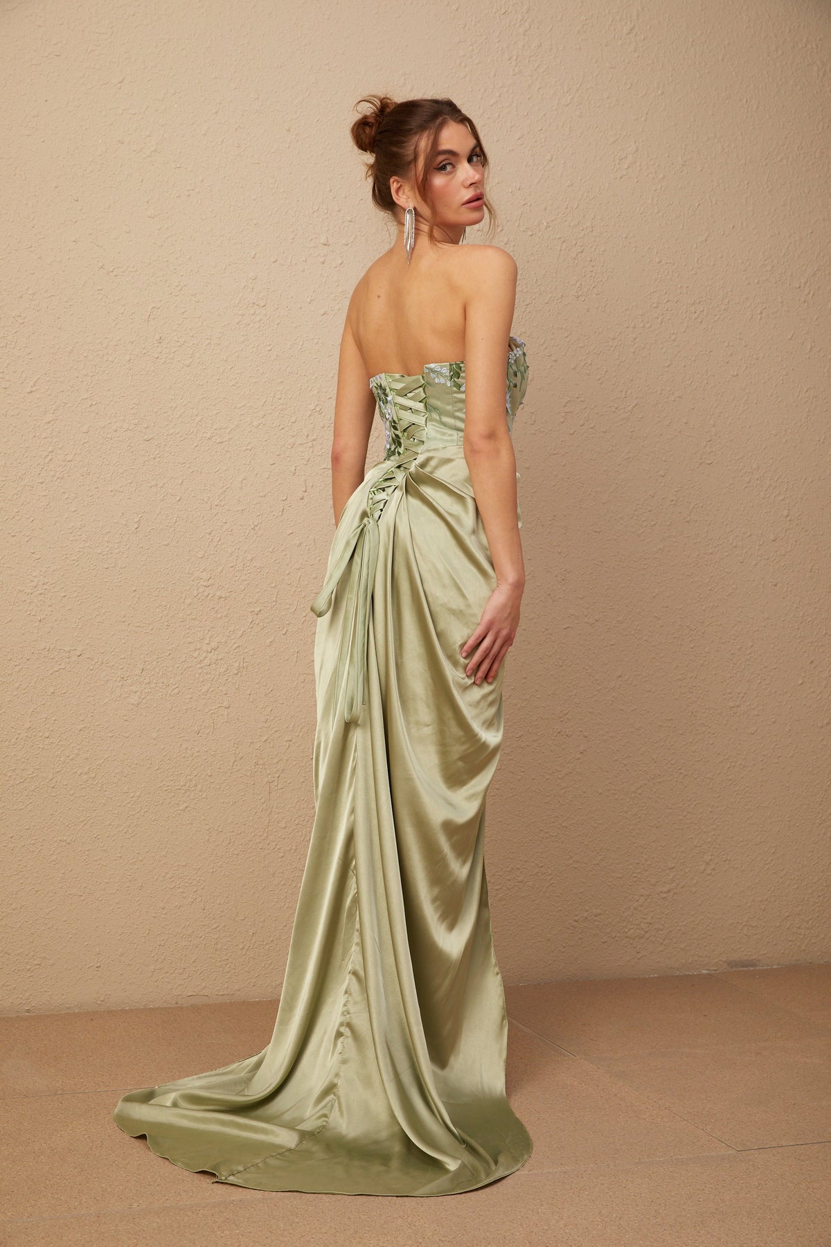 Flavia floral-embroidered panelled maxi dress Flowering Girl