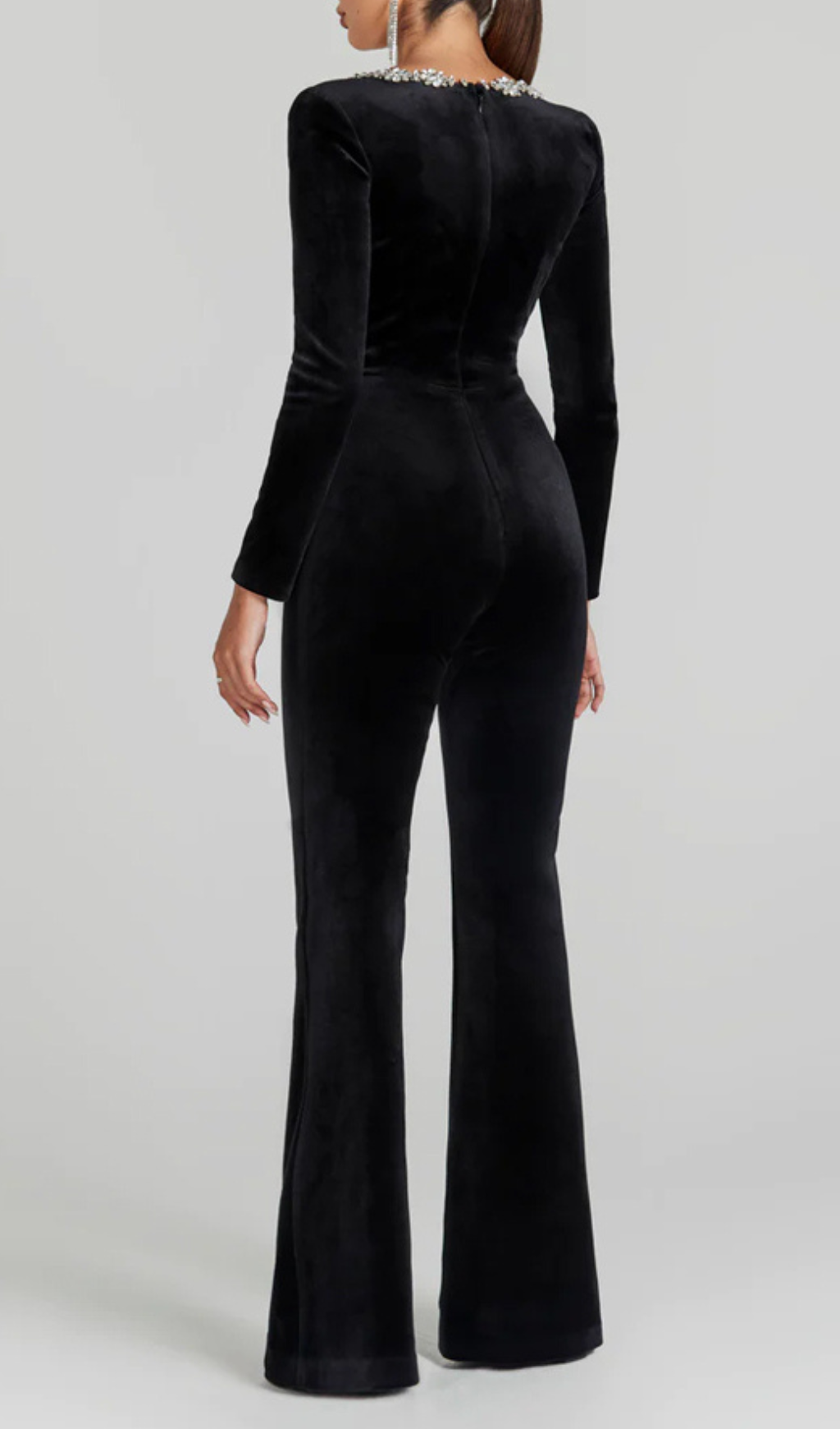 Azize Crystal Neckline Jumpsuit Flowering Girl