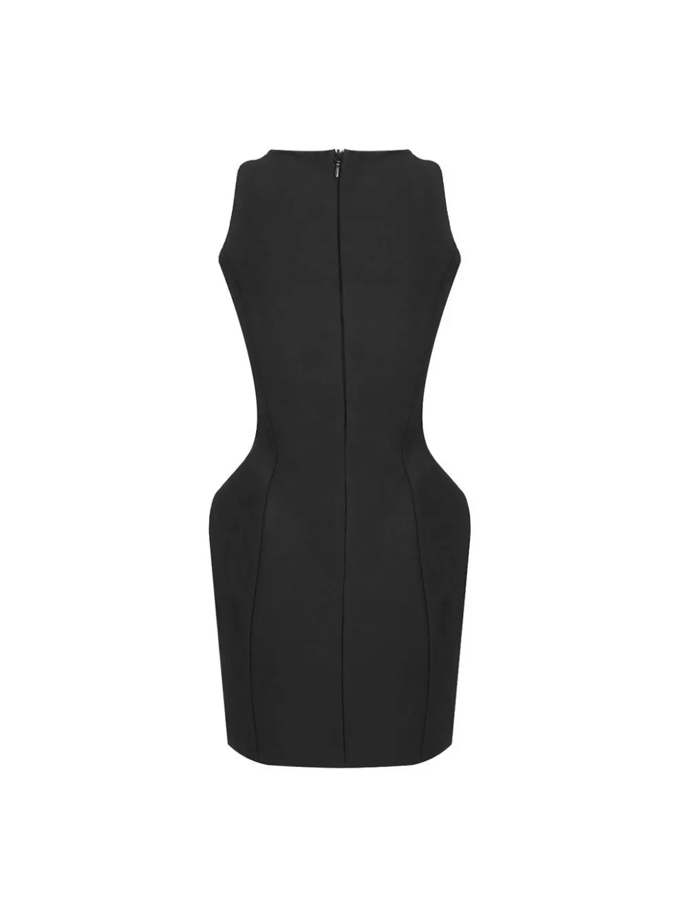 Marlyn Black Sleeveless Flower Bandage Mini Dress Flowering Girl