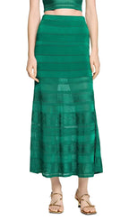 Decorative Knit Maxi Skirt Flowering Girl