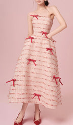 Ganya Strapless Bow Beaded Midi Dress Flowering Girl