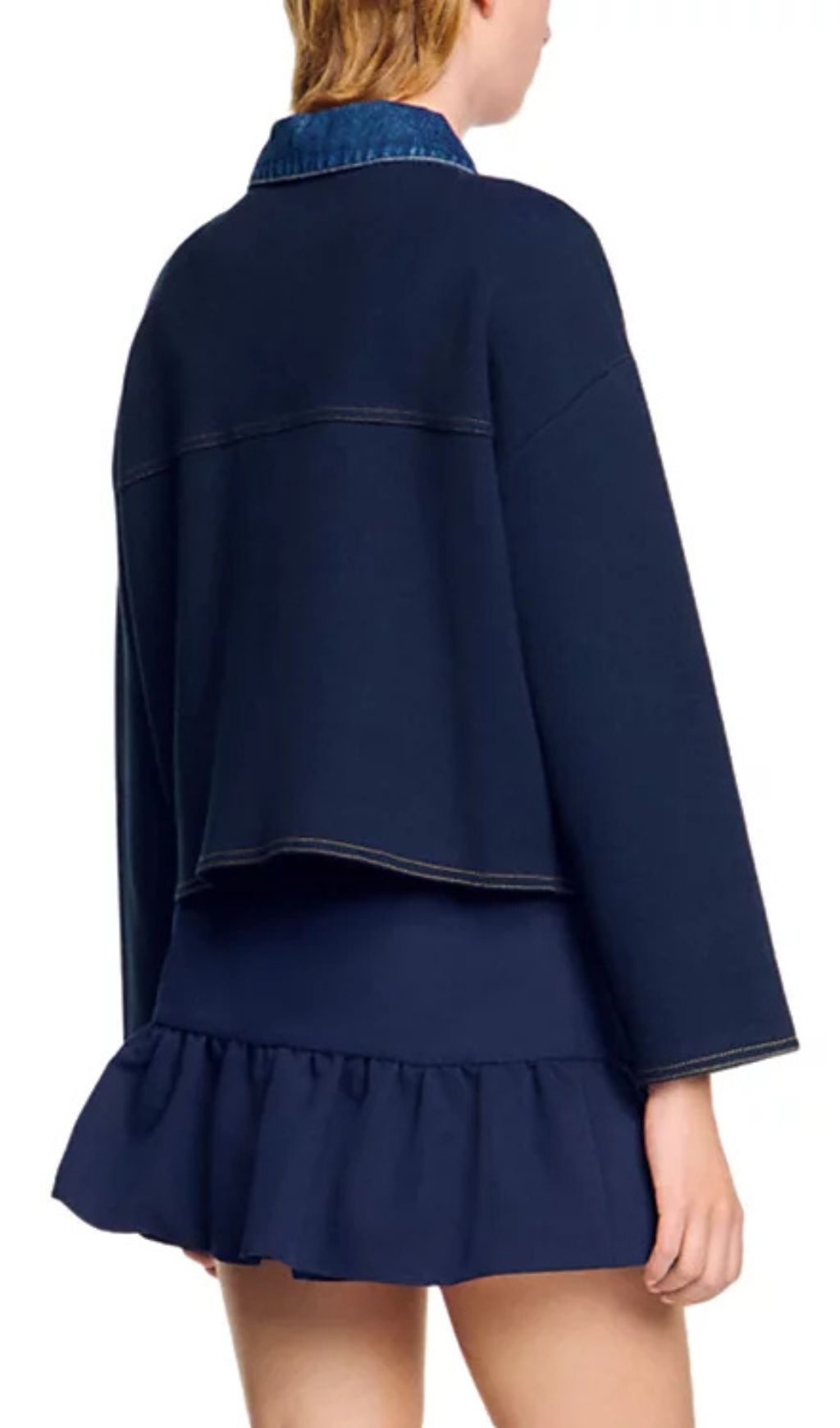 Denim Detail Cardigan Flowering Girl