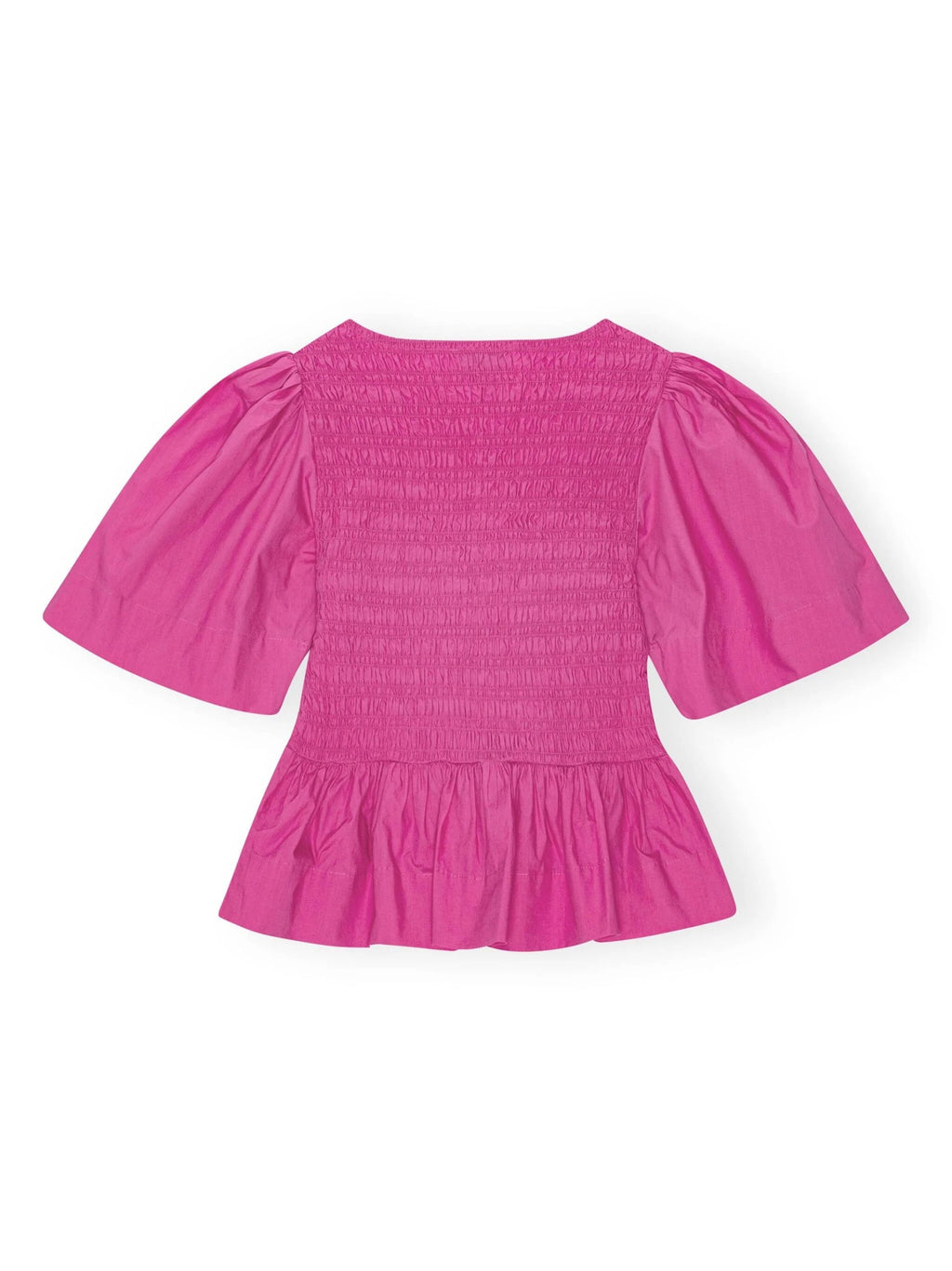 PINK SHIRRED PEPLUM BLOUSE Flowering Girl