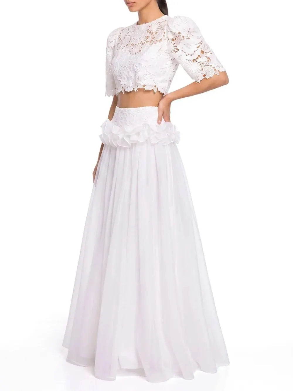 Valdrek Short Sleeve Flower Skirt Set Flowering Girl