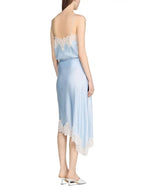 Asymmetric Satin Skirt Flowering Girl