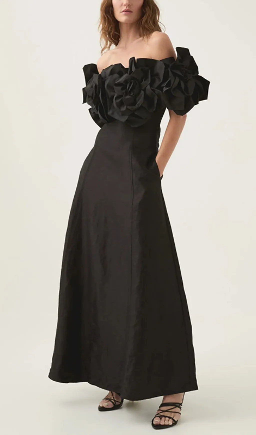 Chabela Flower Off-Shoulder Maxi Dress Flowering Girl