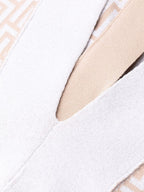 monogram-pattern long-sleeve dress in beige Flowering Girl