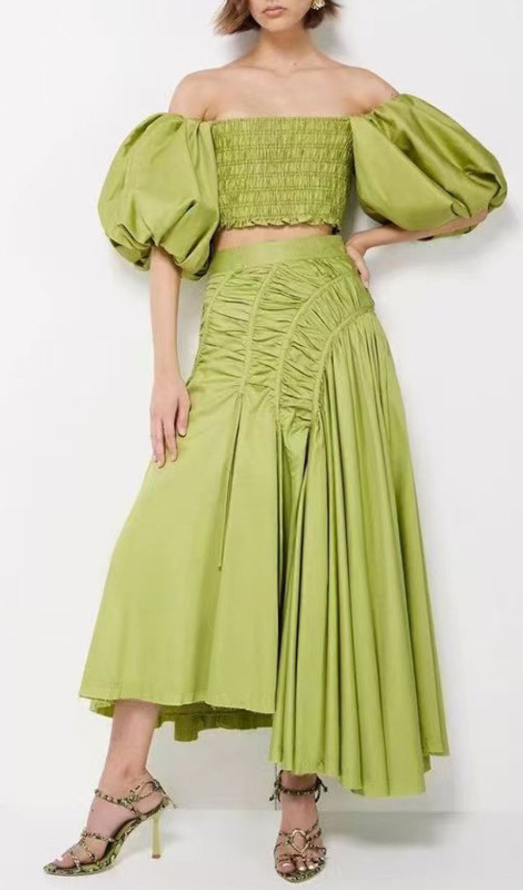 Ivo Puff Sleeve Two-Piece Set Flowering Girl