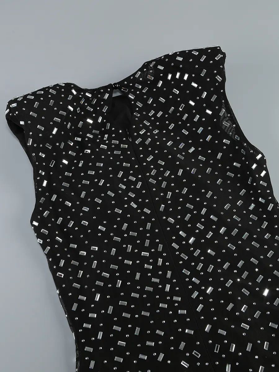 Dafina Black Crystal Maxi Dress Flowering Girl