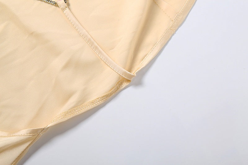 Gold Satin Column Evening Gown Flowering Girl