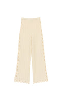 CRCHET TRIM KNIT PANTS Flowering Girl