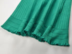 Green Short Knit Dress Flowering Girl
