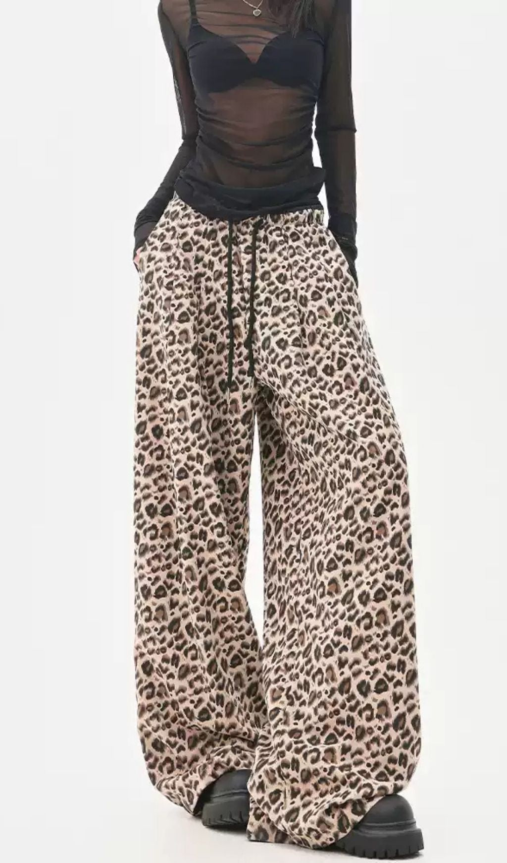 Lali Leopard High Waist Wide Leg Pants Flowering Girl