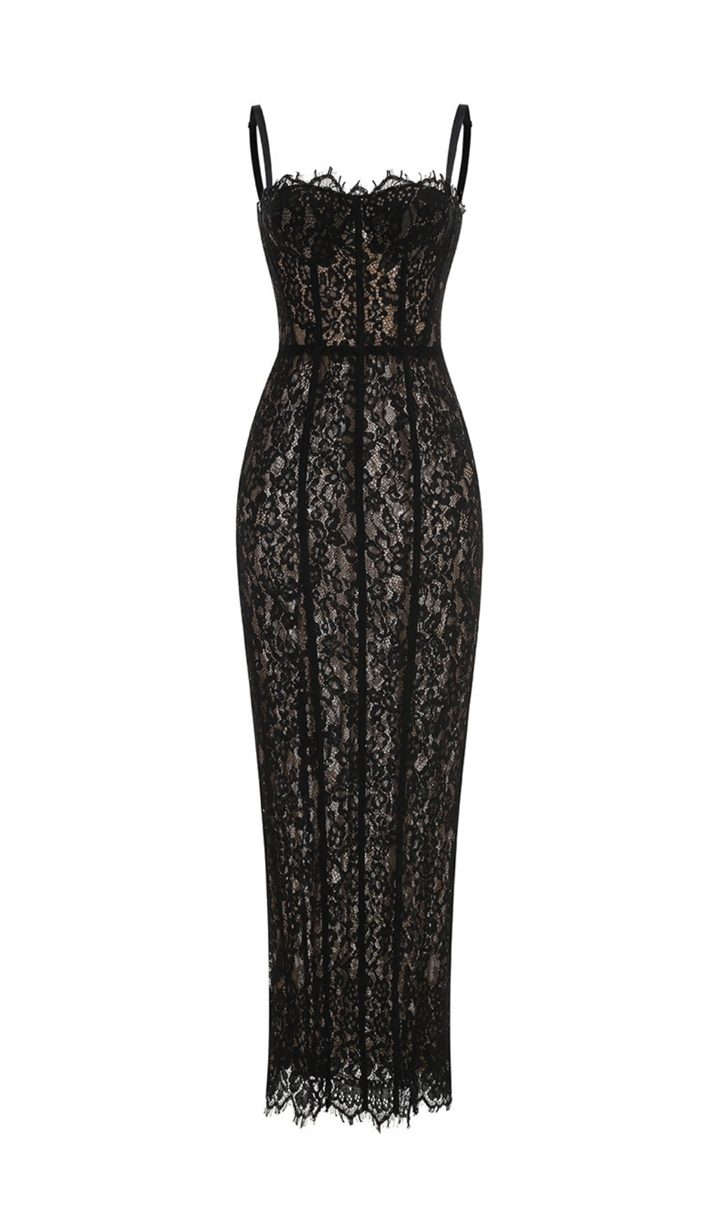 Elata Black Lace Maxi Dress Flowering Girl