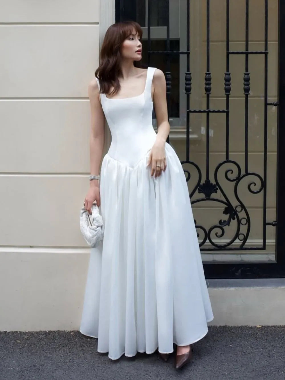 Masako White Strappy Maxi Dress Flowering Girl