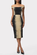 Kodyo Off Shoulder Gradient Midi Bandage Dress Flowering Girl