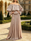 Salyxen Off Shoulder Split Maxi Dress Flowering Girl