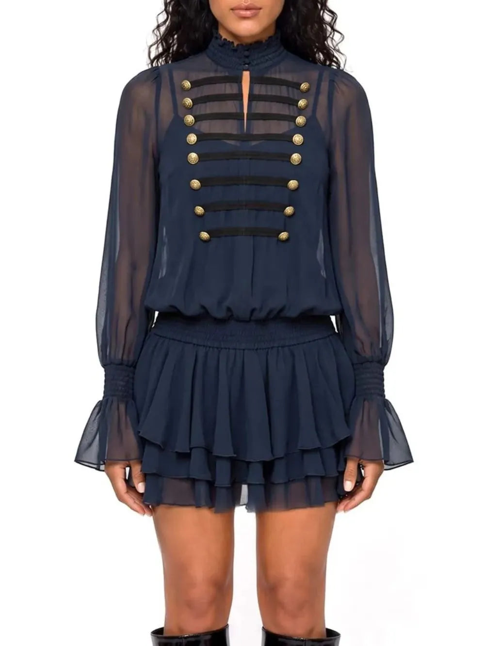 Cindrel Long Sleeve Ruffle Dress Set Flowering Girl
