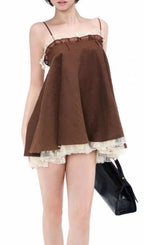 Lilibeth Chocolate Mini Dress Flowering Girl