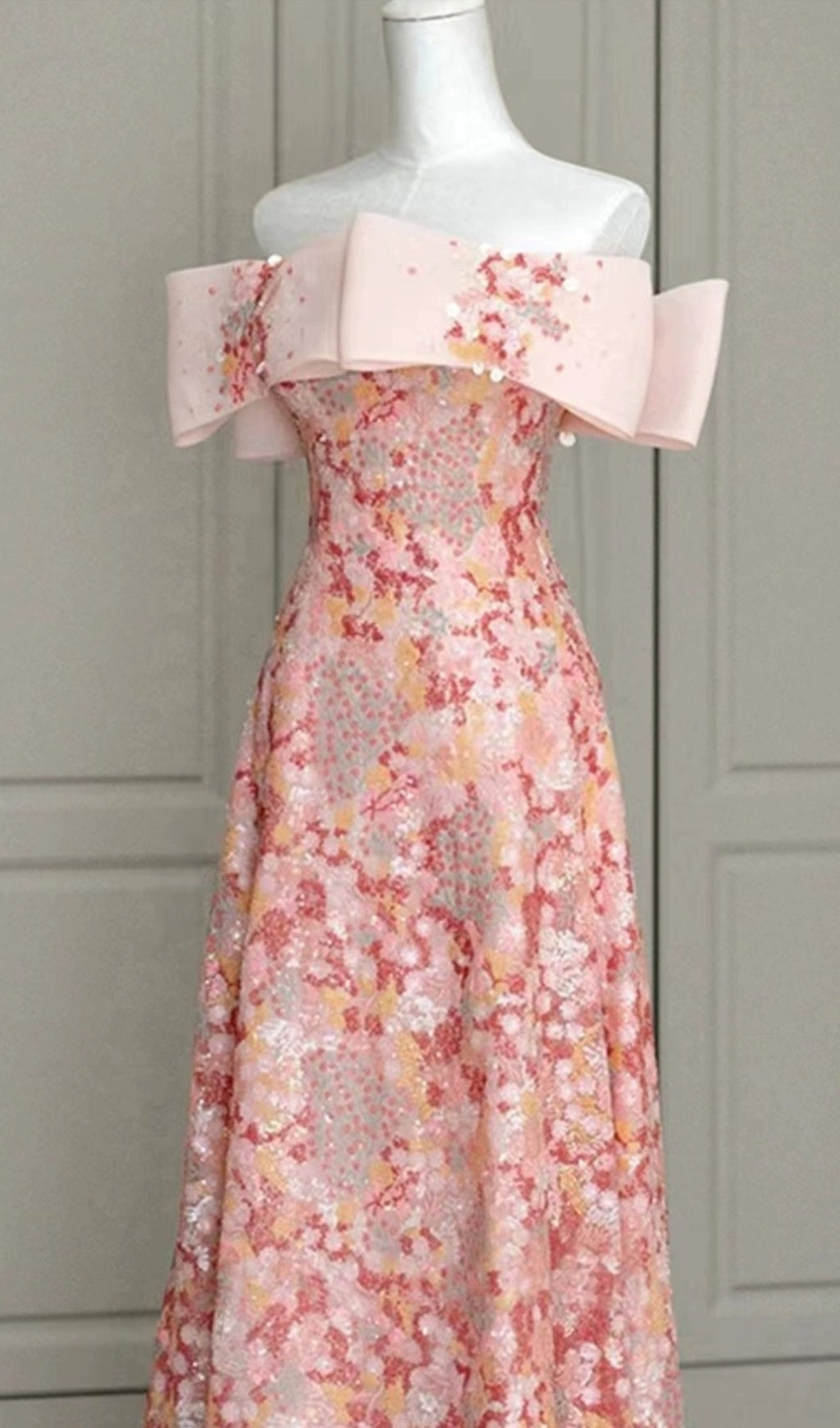 Strapless Floral A-Line Maxi Dress Flowering Girl