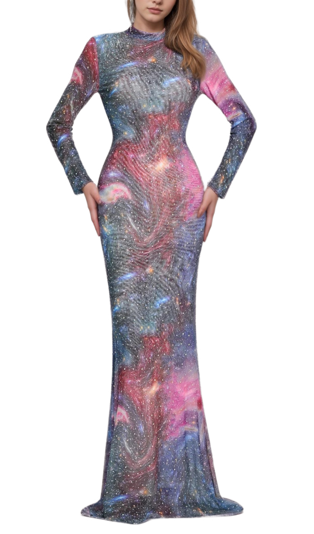 aurora printed hot drill maxi dress Flowering Girl