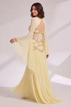 Pale Yellow Chiffon a-Line Gown Flowering Girl